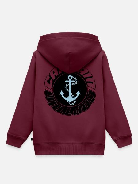 anker captain 002 - Kinder Premium Organic Hoodie - Burgunderrot