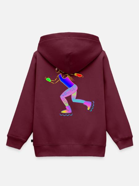 Roller Girl - Keep Rolling - Kinder Premium Organic Hoodie - Burgunderrot