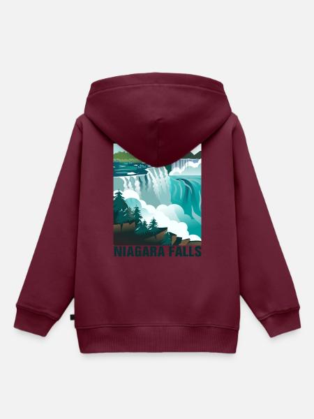 Niagarafälle - Kinder Premium Organic Hoodie - Burgunderrot