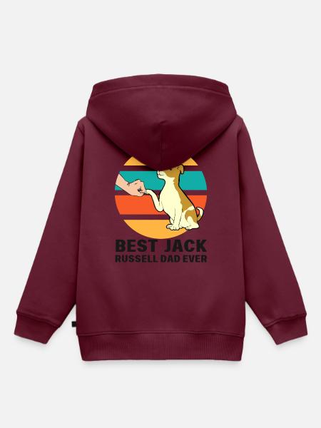 Jack Russel Papa - Kinder Premium Organic Hoodie - Burgunderrot