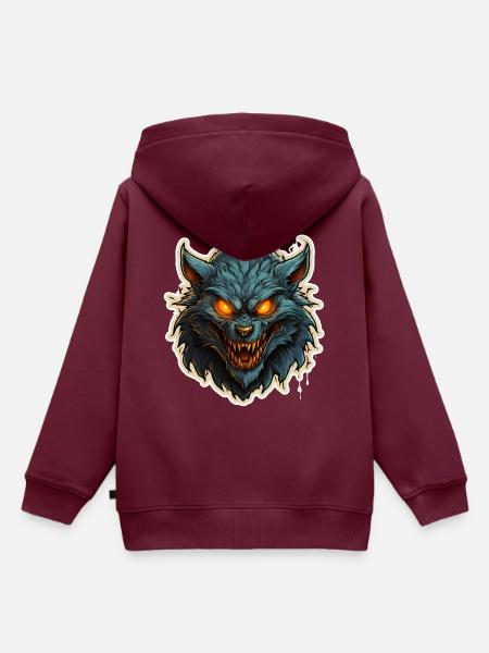Halloween Werwolf - Kinder Premium Organic Hoodie - Burgunderrot