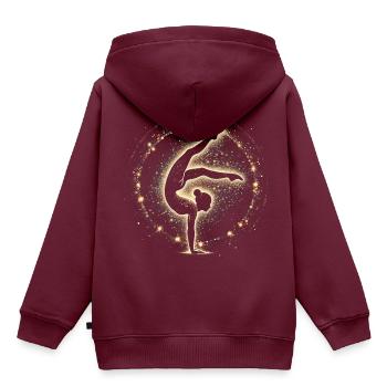 Turnen Gymnastik Akrobatik - Kinder Premium Organic Hoodie - Burgunderrot - Hinten - AI Model Kid Female (0cm)