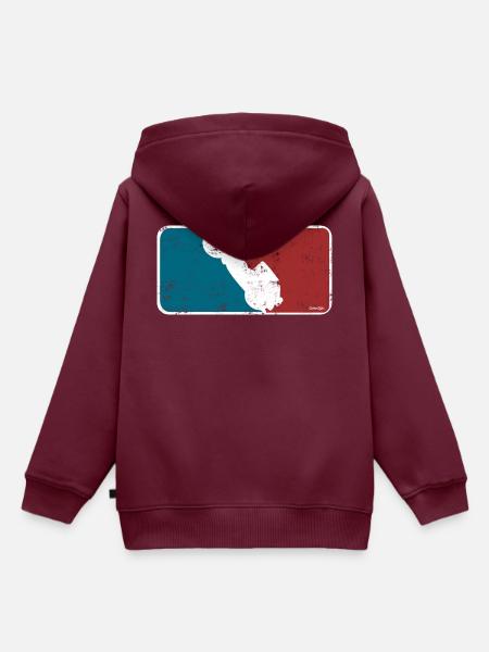 Simson Schwalbe Baseballdesign Logo - Kinder Premium Organic Hoodie - Burgunderrot