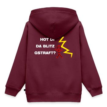 Hot di da Blitz gstraft? Bist du noch ganz dicht? - Kinder Premium Organic Hoodie - Burgunderrot - Hinten - AI Model Kid Female (0cm)