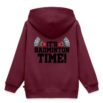 It's Badminton Time Graphic Badminton Player Shutt - Kinder Premium Organic Hoodie - Burgunderrot - Hinten - AI Model Kid Female (0cm)