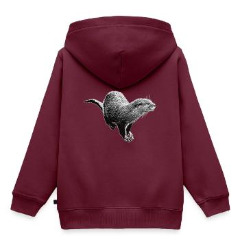 Otter - Kinder Premium Organic Hoodie - Burgunderrot - Hinten - AI Model Kid Female (0cm)