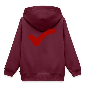 Hacken - Kinder Premium Organic Hoodie - Burgunderrot - Hinten - AI Model Kid Female (0cm)