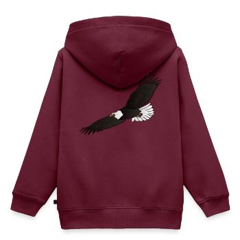 Der Adler / Der Adler - Kinder Premium Organic Hoodie - Burgunderrot - Hinten - AI Model Kid Female (0cm)