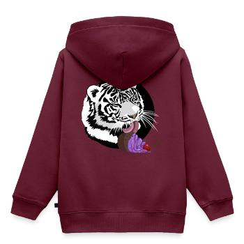 Naschkatze - Kinder Premium Organic Hoodie - Burgunderrot - Hinten - AI Model Kid Female (0cm)