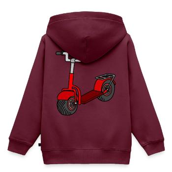 Kick Roller - Kinder Premium Organic Hoodie - Burgunderrot - Hinten - AI Model Kid Female (0cm)