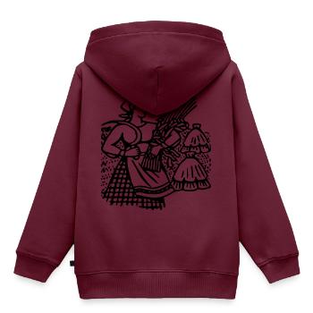 mais corn maize getreide veggie gemuese vegetables - Kinder Premium Organic Hoodie - Burgunderrot - Hinten - AI Model Kid Female (0cm)