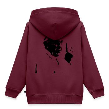 papst peace - Kinder Premium Organic Hoodie - Burgunderrot - Hinten - AI Model Kid Female (0cm)