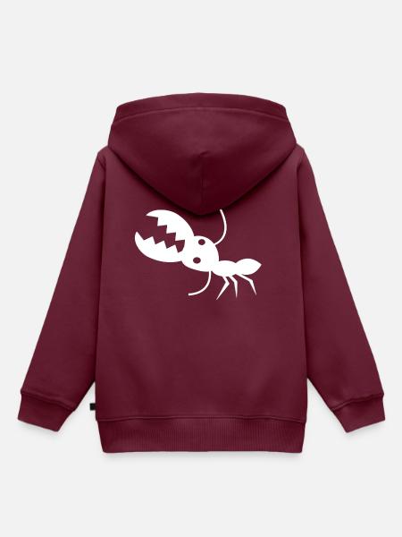 Ameise - Kinder Premium Organic Hoodie - Burgunderrot