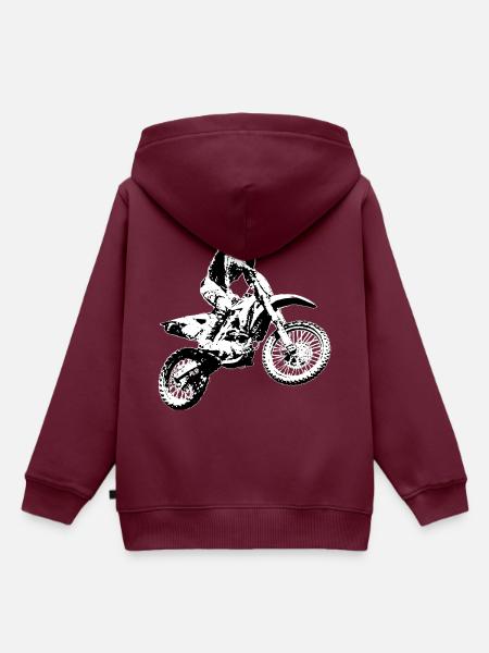 Motocross - Kinder Premium Organic Hoodie - Burgunderrot