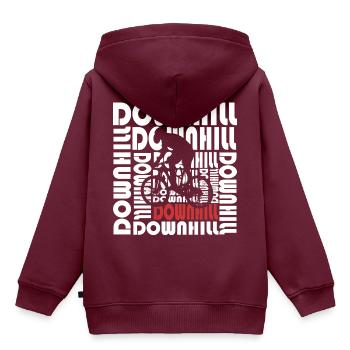 Downhill - Kinder Premium Organic Hoodie - Burgunderrot - Hinten - AI Model Kid Female (0cm)