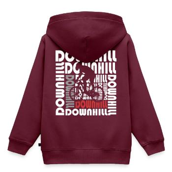 Downhill - Kinder Premium Organic Hoodie - Burgunderrot - Hinten - AI Model Kid Female (0cm)