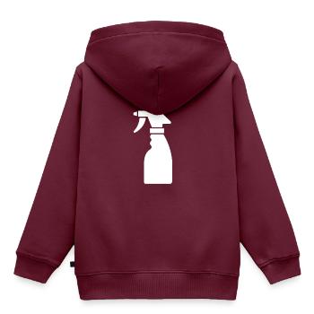 Reinigungsflasche - Kinder Premium Organic Hoodie - Burgunderrot - Hinten - AI Model Kid Female (0cm)