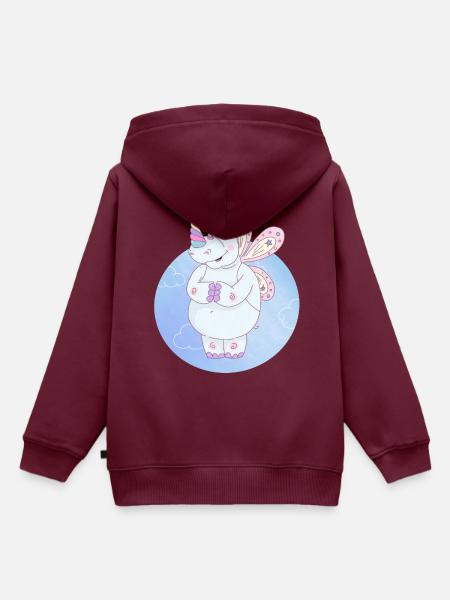 Nashorn einhorn - Kinder Premium Organic Hoodie - Burgunderrot