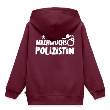 Nachwuchs Polizist Nachwuchs Polizistin Polizeiaut - Kinder Premium Organic Hoodie - Burgunderrot - Hinten - AI Model Kid Female (0cm)