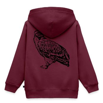 Falken Vogel Vögel - Kinder Premium Organic Hoodie - Burgunderrot - Hinten - AI Model Kid Female (0cm)