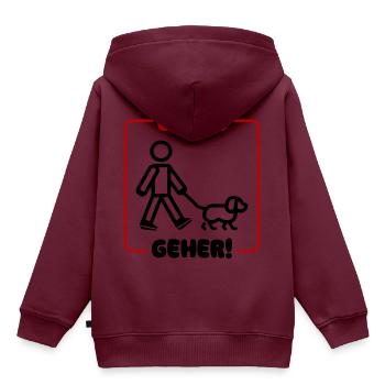 Gassi Gehen Hund - Kinder Premium Organic Hoodie - Burgunderrot - Hinten - AI Model Kid Female (0cm)