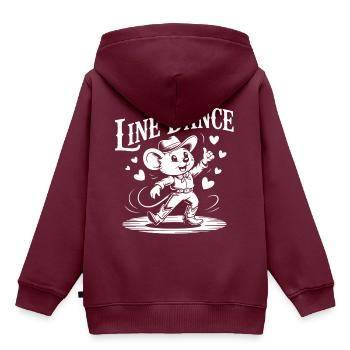 Line Dance Maus lustige Maus tanzt Linedance - Kinder Premium Organic Hoodie - Burgunderrot - Hinten - AI Model Kid Female (0cm)
