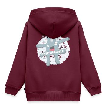Hashtag Nimmersatt - Nie satt Raute für Kinder - Kinder Premium Organic Hoodie - Burgunderrot - Hinten - AI Model Kid Female (0cm)