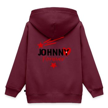 Johnny für immer - Kinder Premium Organic Hoodie - Burgunderrot - Hinten - AI Model Kid Female (0cm)