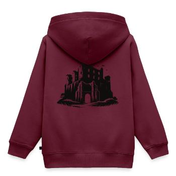 Geheimnisvolle Ruinen, für Entdecker vergangenheit - Kinder Premium Organic Hoodie - Burgunderrot - Hinten - AI Model Kid Female (0cm)