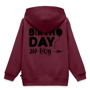 Birthday Boy - Birthday - Kinder Premium Organic Hoodie - Burgunderrot - Hinten - AI Model Kid Female (0cm)