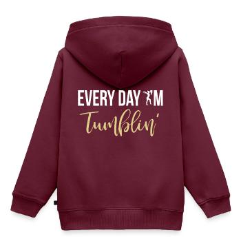Gymnastik Turnen Turnerin Bodenturnen Geschenk - Kinder Premium Organic Hoodie - Burgunderrot - Hinten - AI Model Kid Female (0cm)