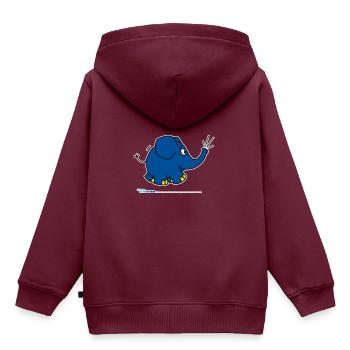Der Elefant - trompetend - Kinder Premium Organic Hoodie - Burgunderrot - Hinten - AI Model Kid Female (0cm)