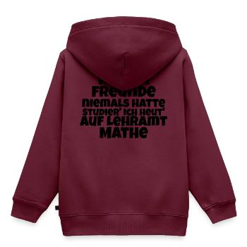 Mathe Lehramt Student Lehrer Lustiger Spruch - Kinder Premium Organic Hoodie - Burgunderrot - Hinten - AI Model Kid Female (0cm)