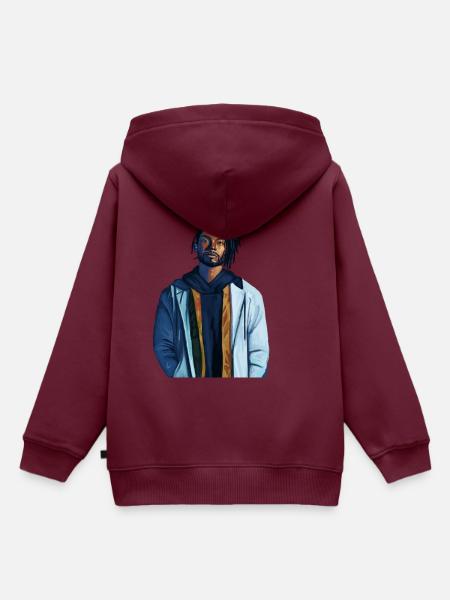 Miguel - Kinder Premium Organic Hoodie - Burgunderrot