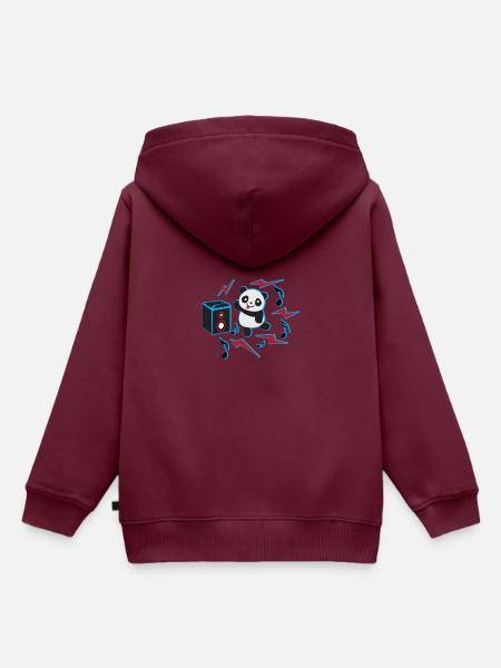 dancing panda - Kinder Premium Organic Hoodie - Burgunderrot