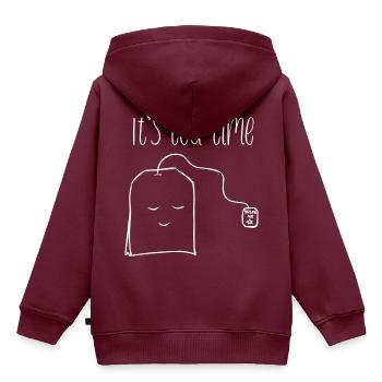 Tee - Kinder Premium Organic Hoodie - Burgunderrot - Hinten - AI Model Kid Female (0cm)