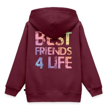 beste freunde für immer - Kinder Premium Organic Hoodie - Burgunderrot - Hinten - AI Model Kid Female (0cm)