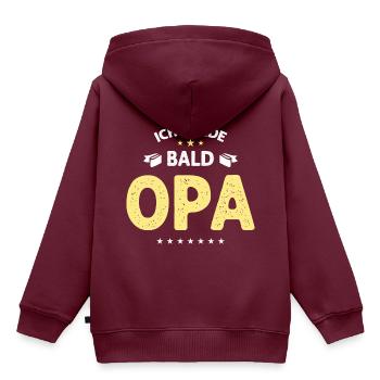 Ich werde bald Opa - Kinder Premium Organic Hoodie - Burgunderrot - Hinten - AI Model Kid Female (0cm)