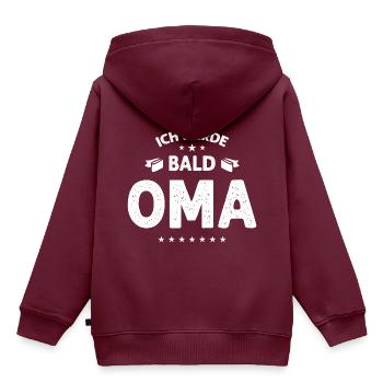 Ich werde bald Oma - Kinder Premium Organic Hoodie - Burgunderrot - Hinten - AI Model Kid Female (0cm)