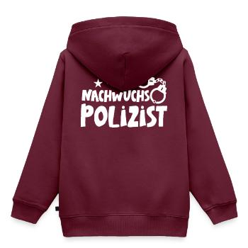 Nachwuchs Polizist Nachwuchs Polizistin Polizeiaut - Kinder Premium Organic Hoodie - Burgunderrot - Hinten - AI Model Kid Female (0cm)