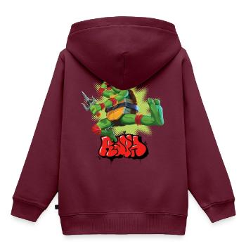 TMNT Mutant Mayhem Mit Turtle Raph - Kinder Premium Organic Hoodie - Burgunderrot - Hinten - AI Model Kid Female (0cm)
