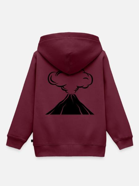 Vulkan icon symbol - Kinder Premium Organic Hoodie - Burgunderrot