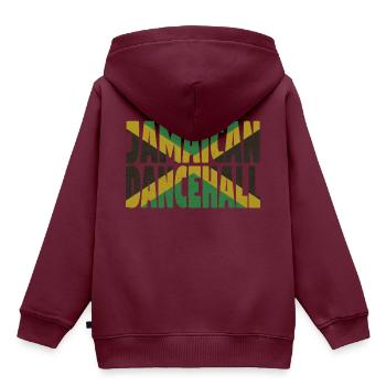 Jamaican Dancehall - Kinder Premium Organic Hoodie - Burgunderrot - Hinten - AI Model Kid Female (0cm)