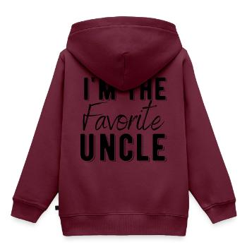 Onkel - Kinder Premium Organic Hoodie - Burgunderrot - Hinten - AI Model Kid Female (0cm)