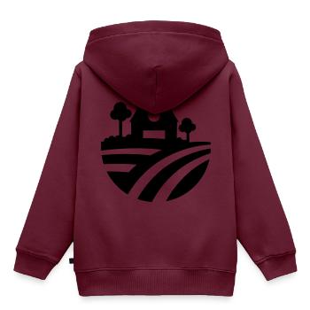 Farm Ernte icon - Kinder Premium Organic Hoodie - Burgunderrot - Hinten - AI Model Kid Female (0cm)