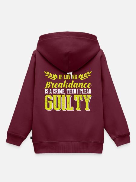 breakdance tanzen - Kinder Premium Organic Hoodie - Burgunderrot