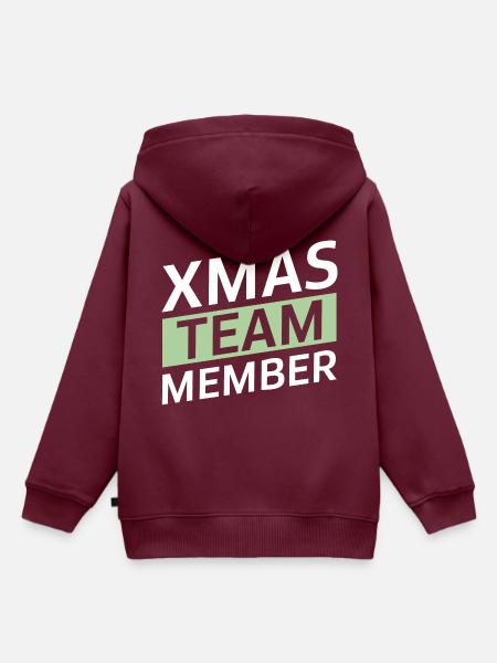 Xmas Team - Kinder Premium Organic Hoodie - Burgunderrot