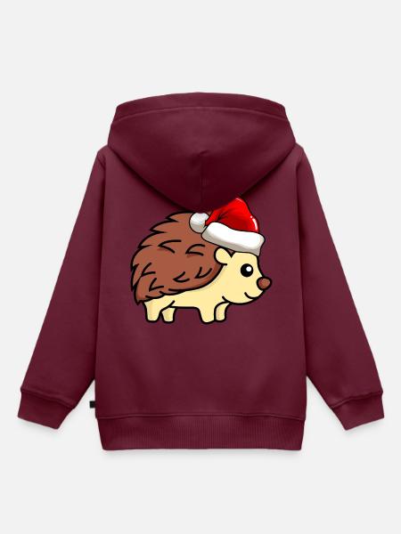 Igel Comic Tier - Kinder Premium Organic Hoodie - Burgunderrot