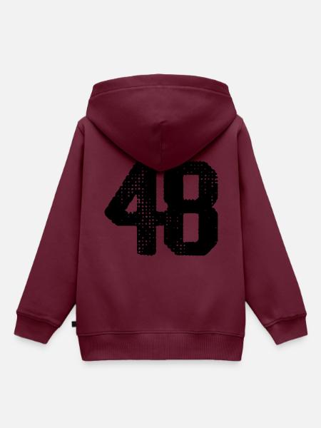 48 Zahl Trikot - Kinder Premium Organic Hoodie - Burgunderrot