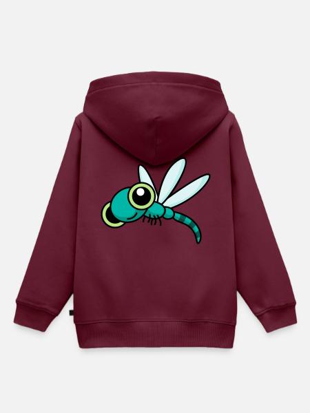 Drachenfliege libelle - Kinder Premium Organic Hoodie - Burgunderrot